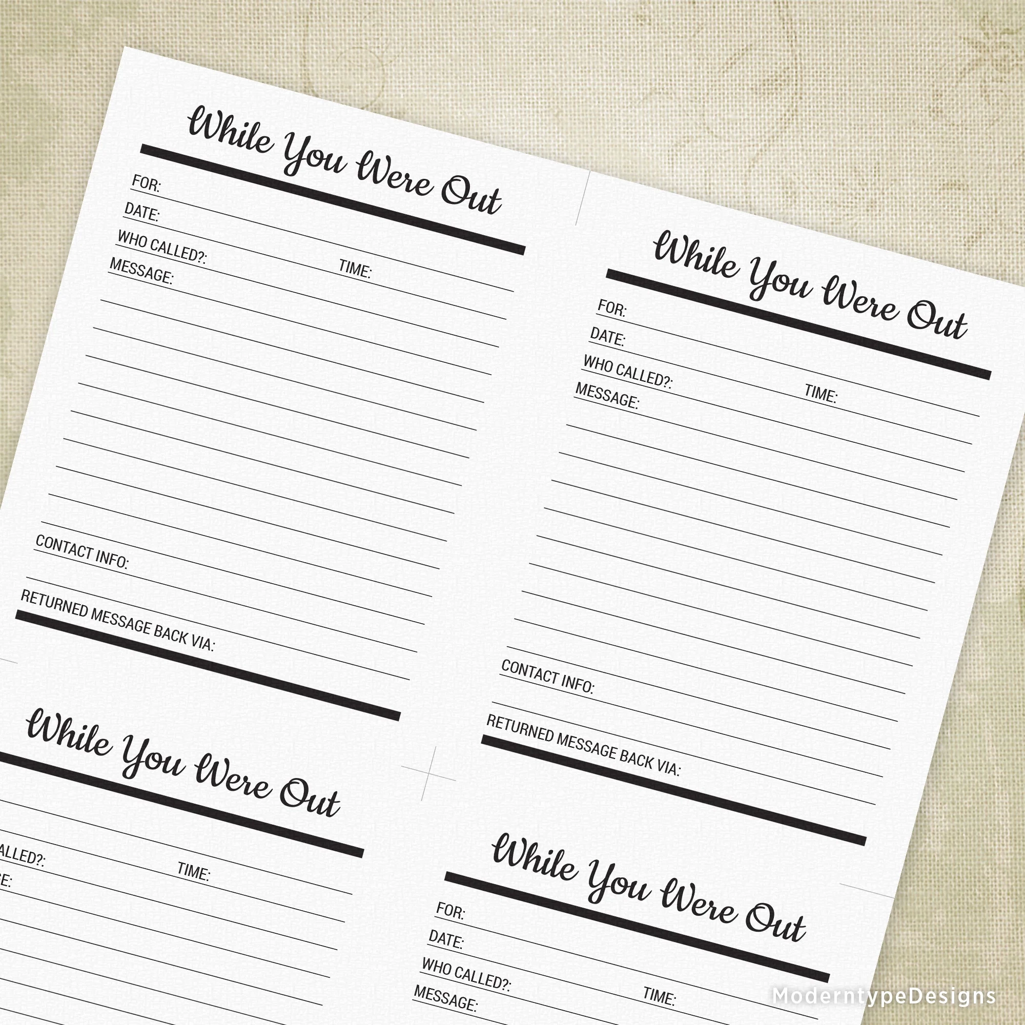 Free Printable While You Were Out Template Free Printable While You Were Out Template