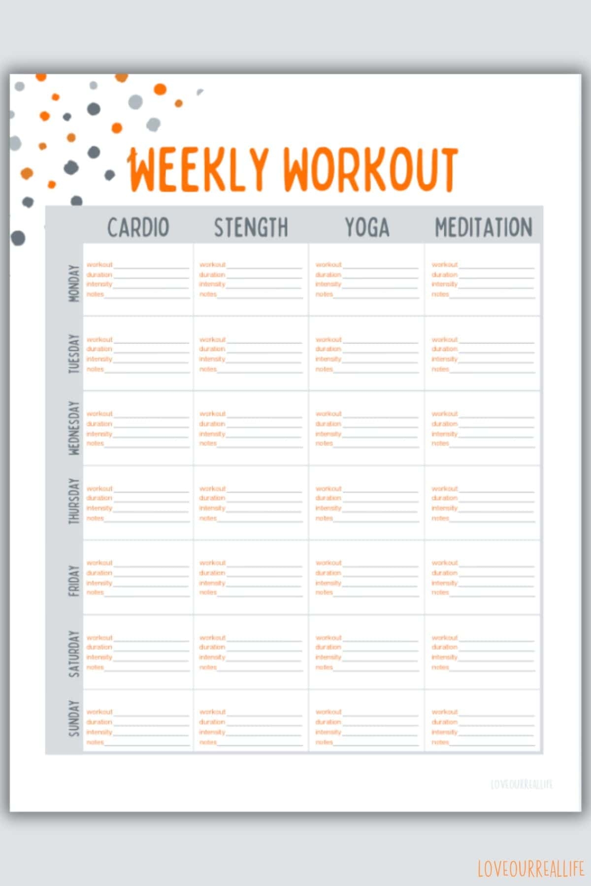 Workout Calendar Template Achieve Your Fitness Goals Love Our 