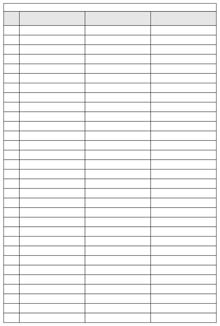 Chart Template Printable