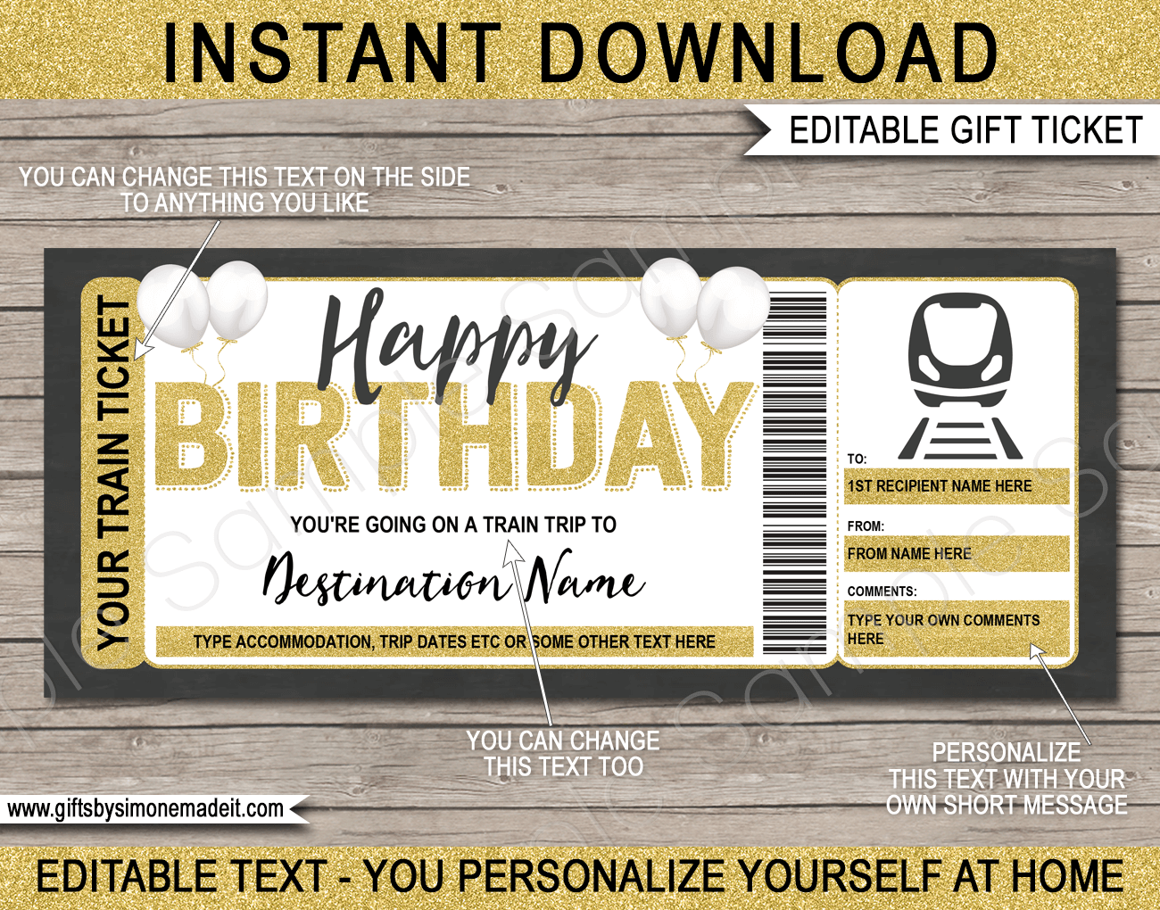 Train Ticket Template Free Printable