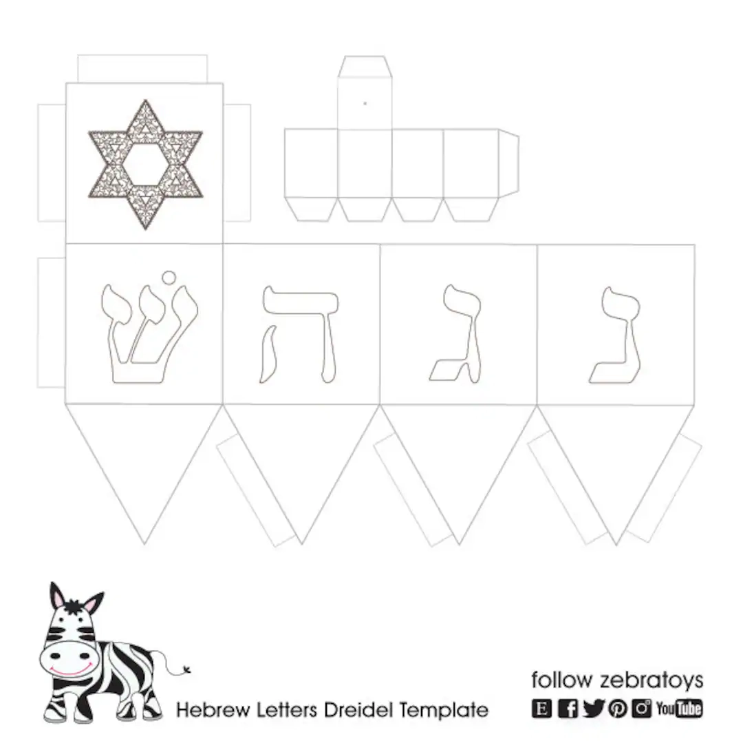 Dreidel Paper Template Nes Gadol Hanukkah Decorations Coloring Printable Canukkah Activities Kids Dreidel Arts And Crafts INSTANT DOWNLOAD Etsy de