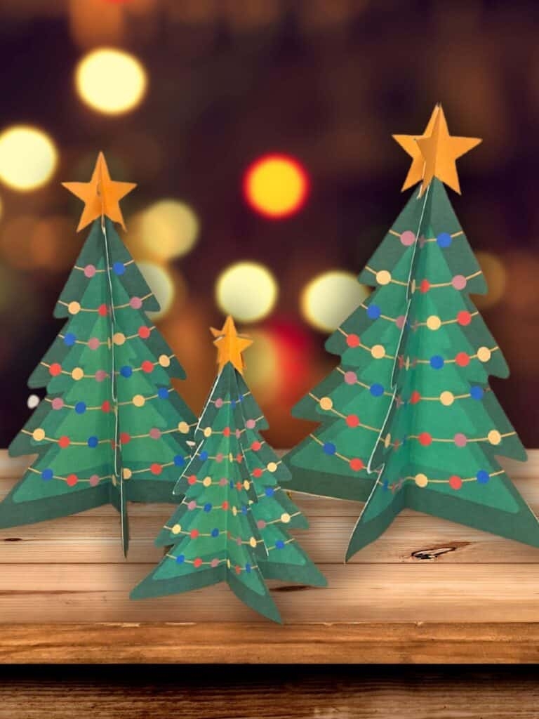 Free Printable 3D Christmas Tree Template The Peculiar Green Rose