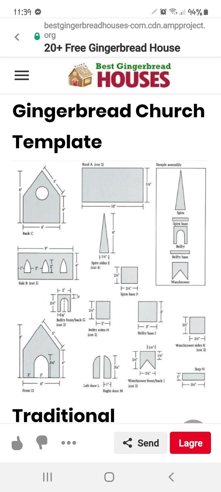 Gingerbread Church Template Printable